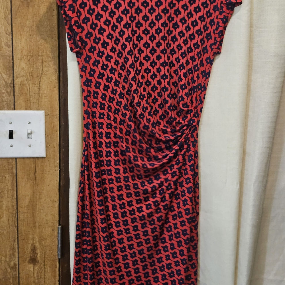 Banana Republic Asymmetrical Red and Black Dress